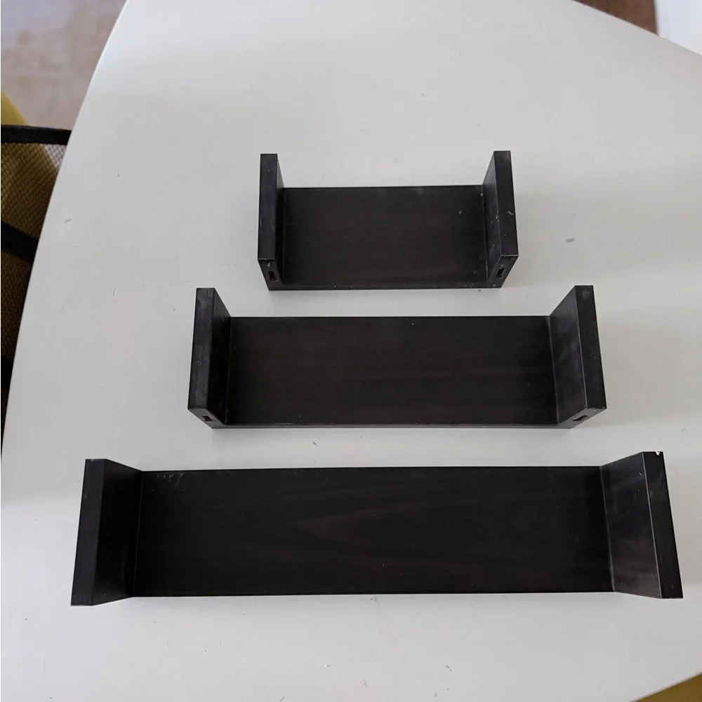 Modern Black Wall Shelf Set